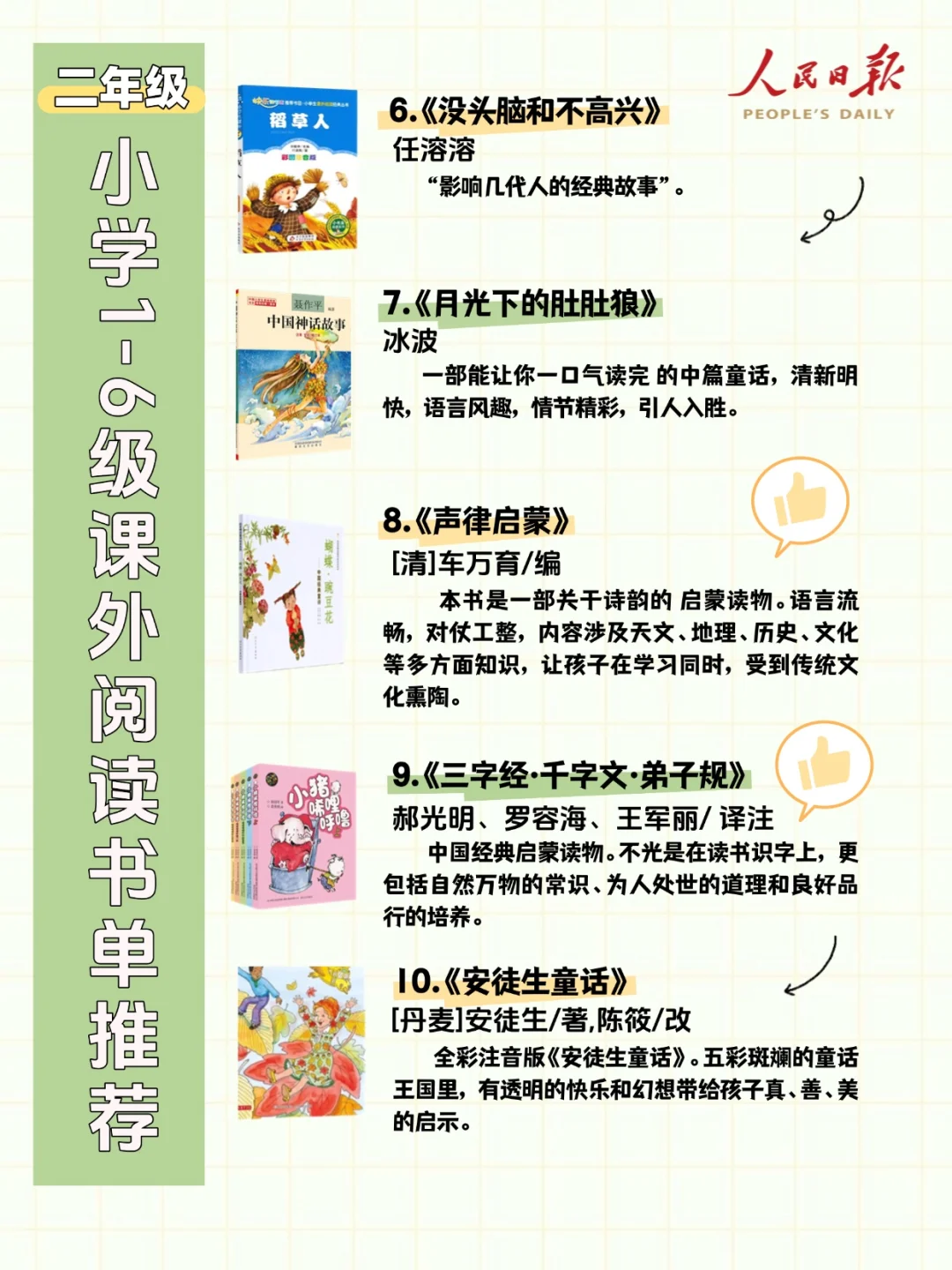 小学1-6年级课外阅读推荐书单，为孩子存起