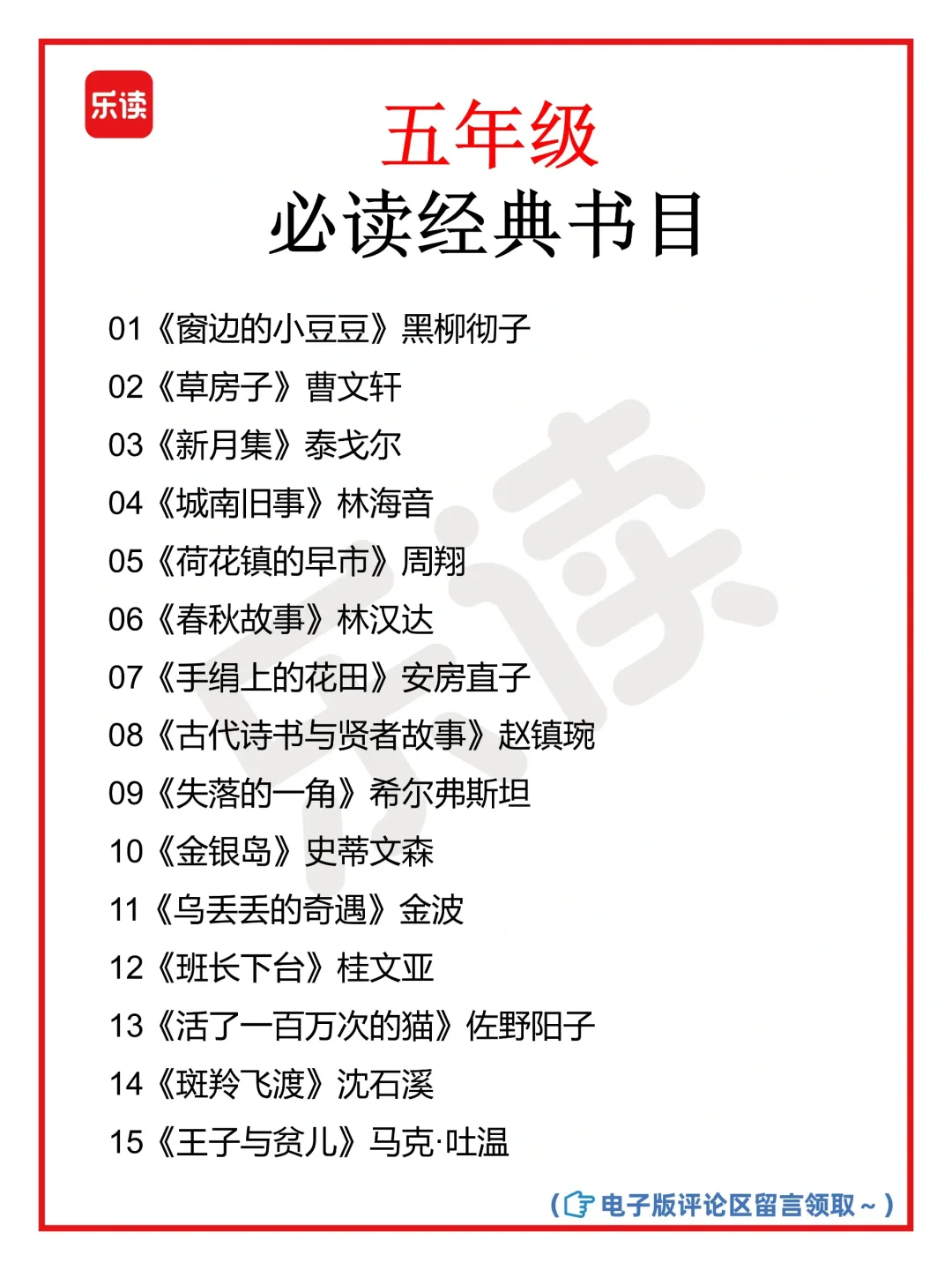 孩子阅读量达标了吗❓内附各年级必读书单❗