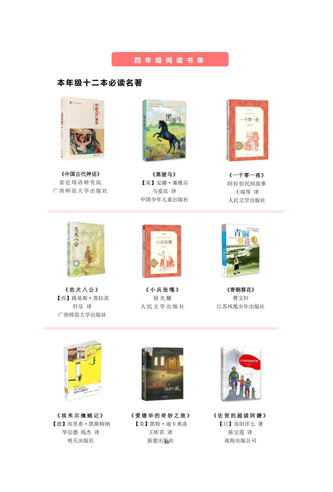 欢呼吧，你家娃在6年级要看完的经典故事