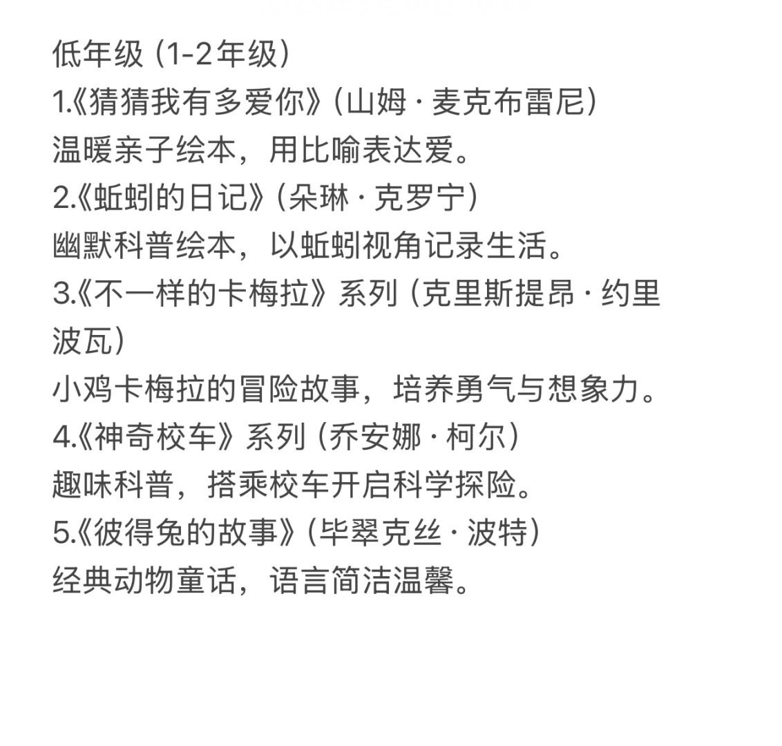 适合小学生看的20本书📖
