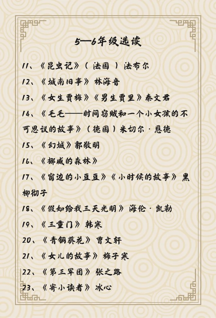 适合6-12岁孩子必读书目清单