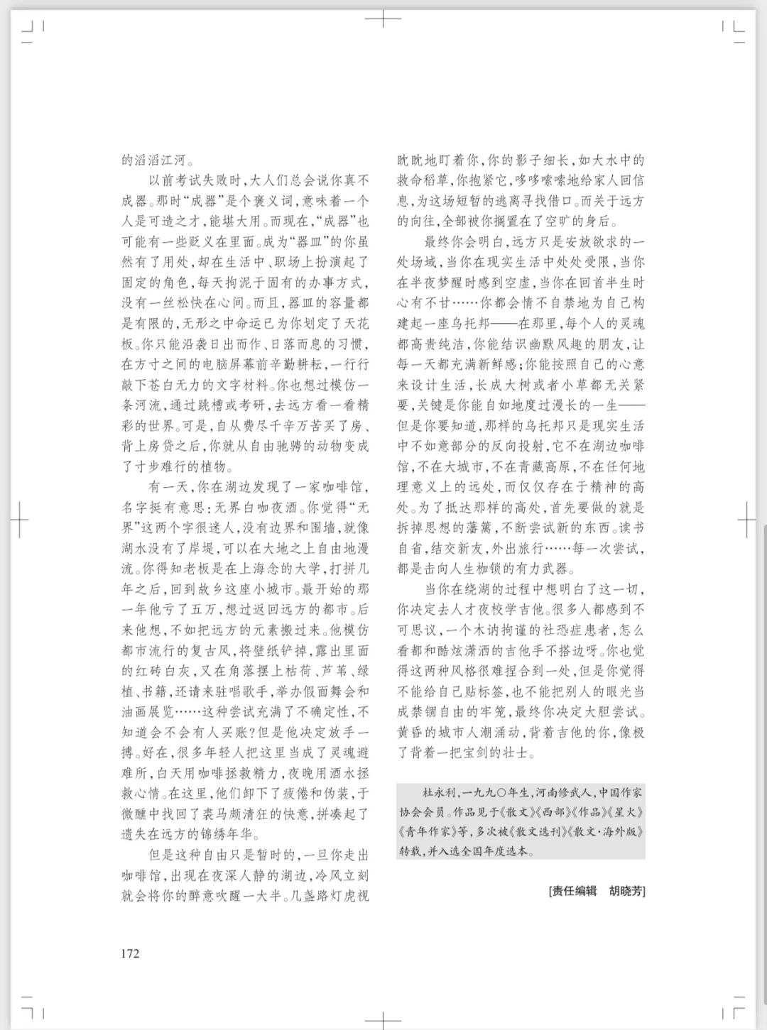 一篇关于第九期《湖边的抒情》的真切简评