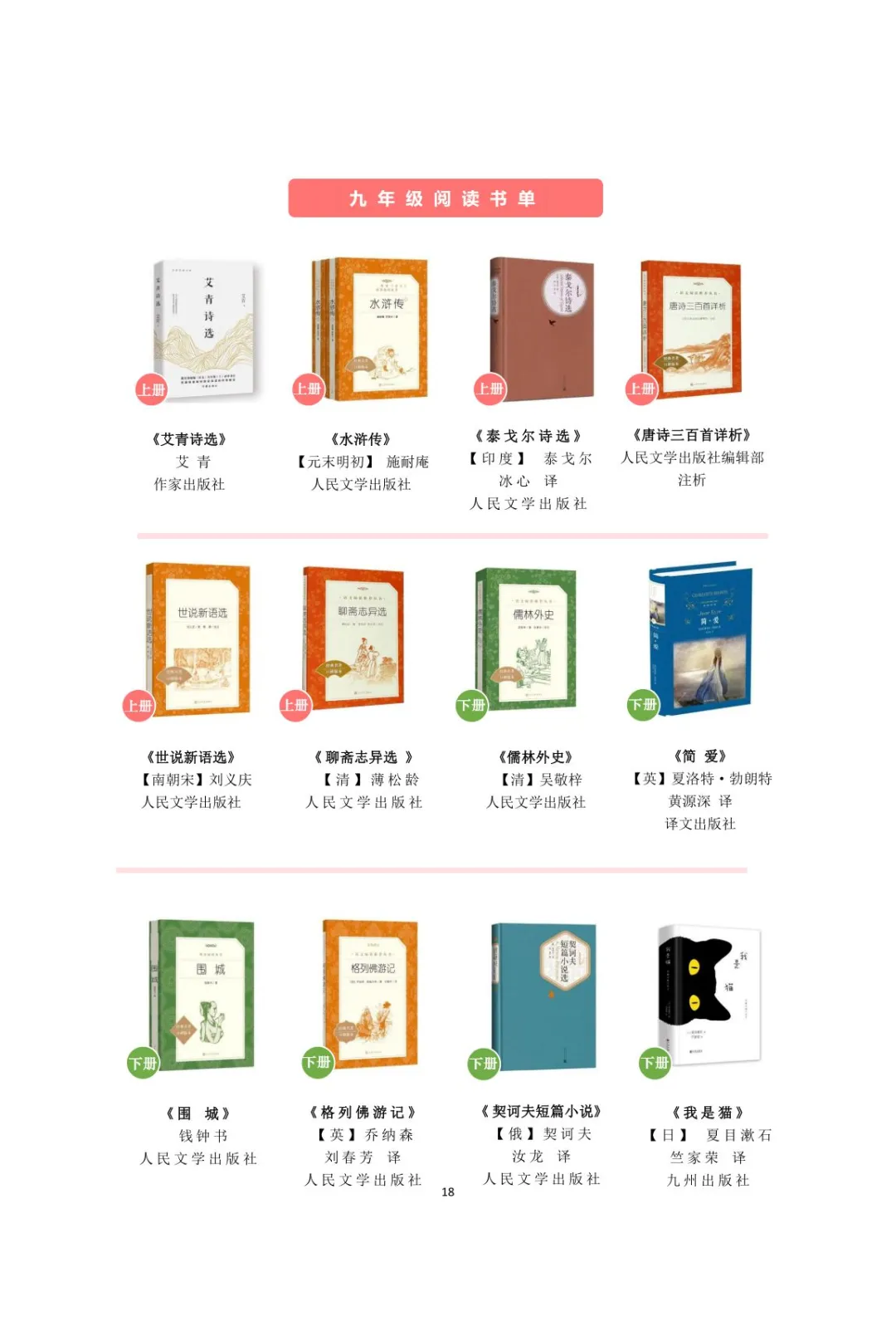 一到九年级阅读书目|人民日报推荐