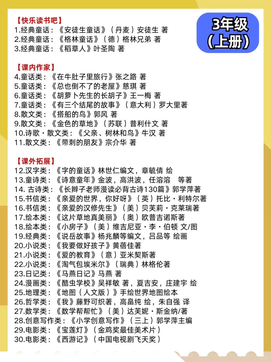 最新！2025教育部推荐小学生必读书单！
