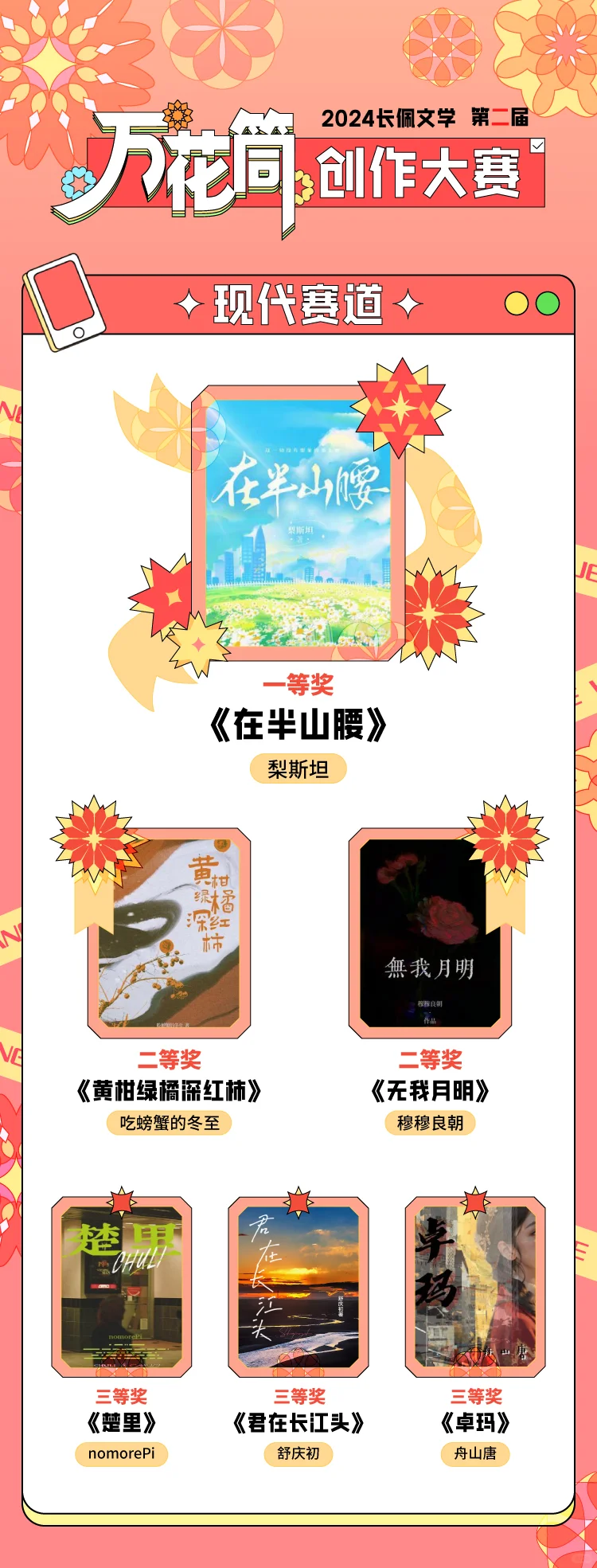 速报😎2024长佩文学万花筒创作大赛结束啦