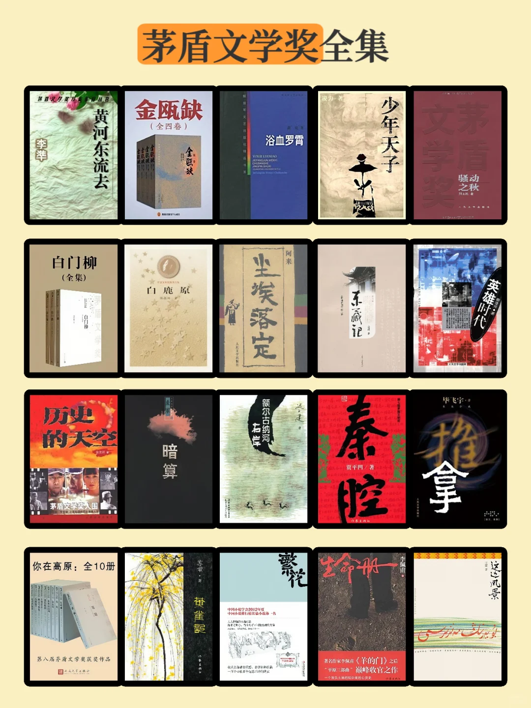 茅盾文学奖人生必读清单｜文学界奥斯卡