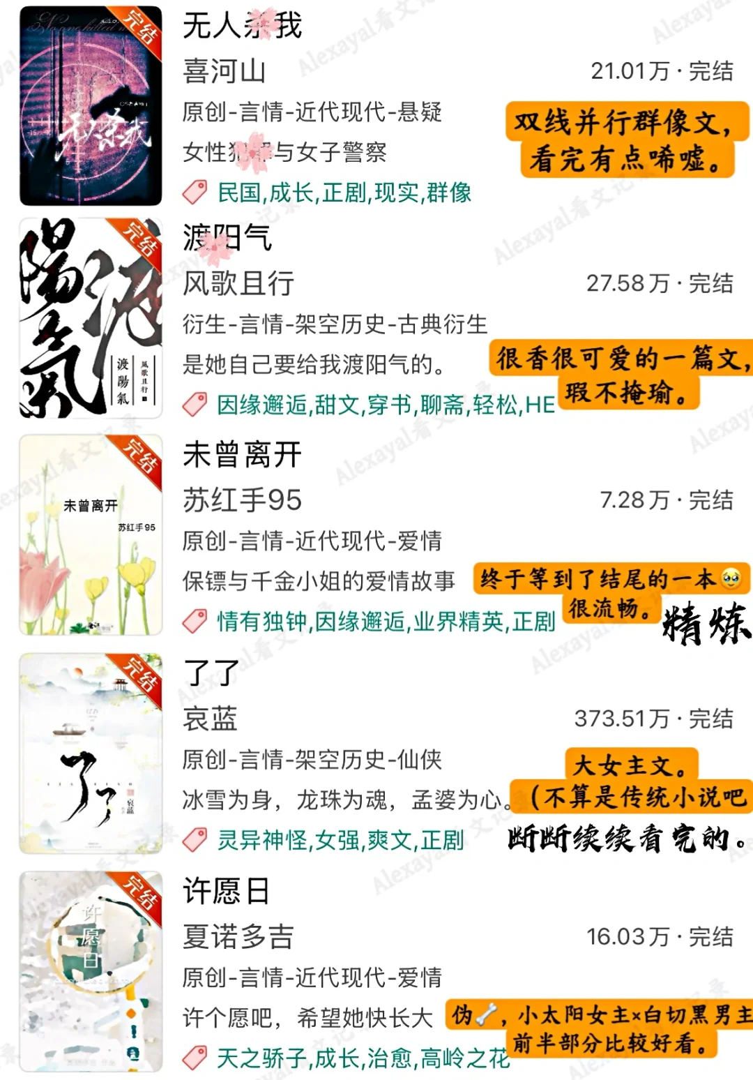 最近吃的细糠｜近一年完结的好看top小说推荐