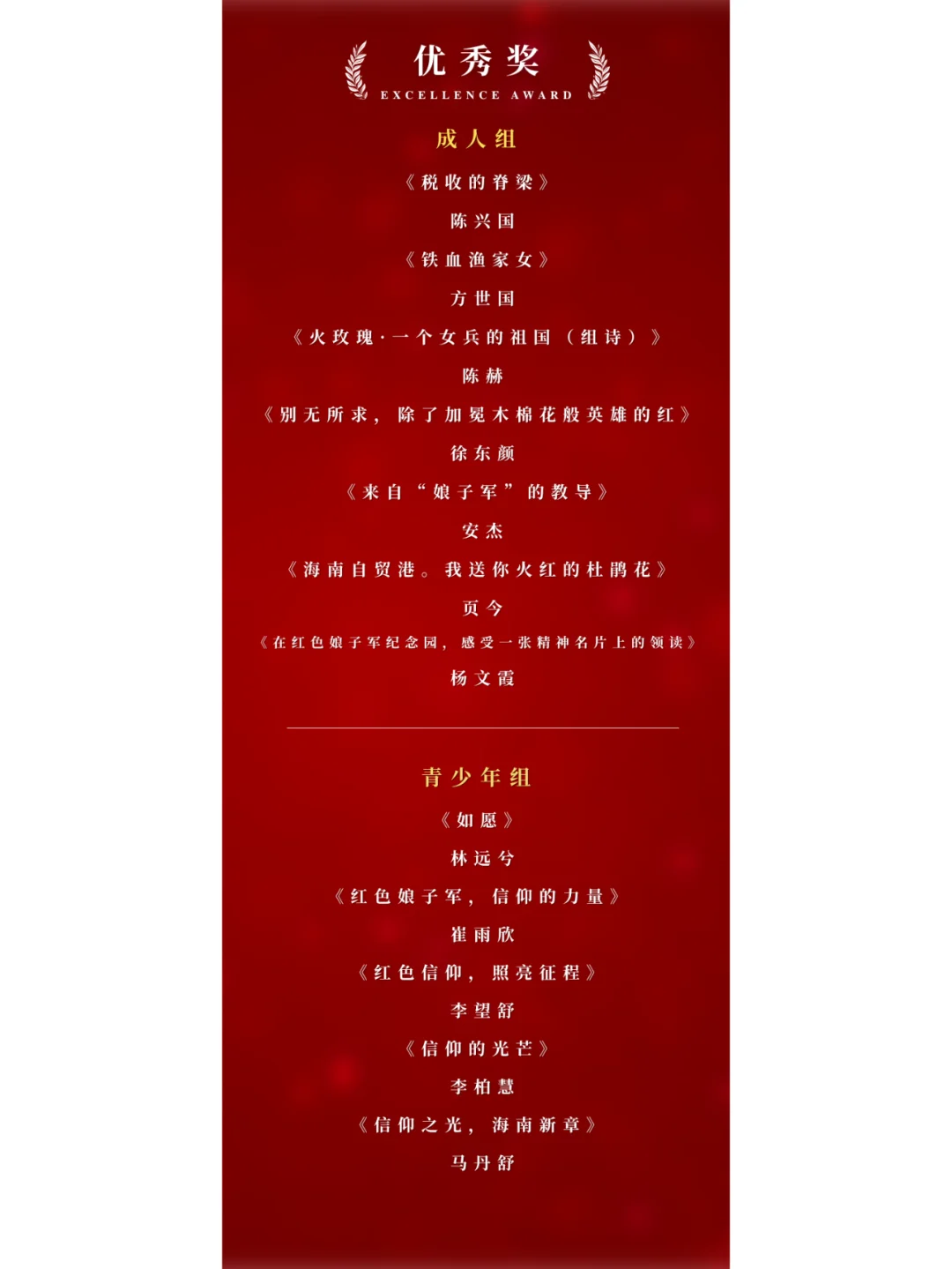 征文大赛获奖名单来啦！