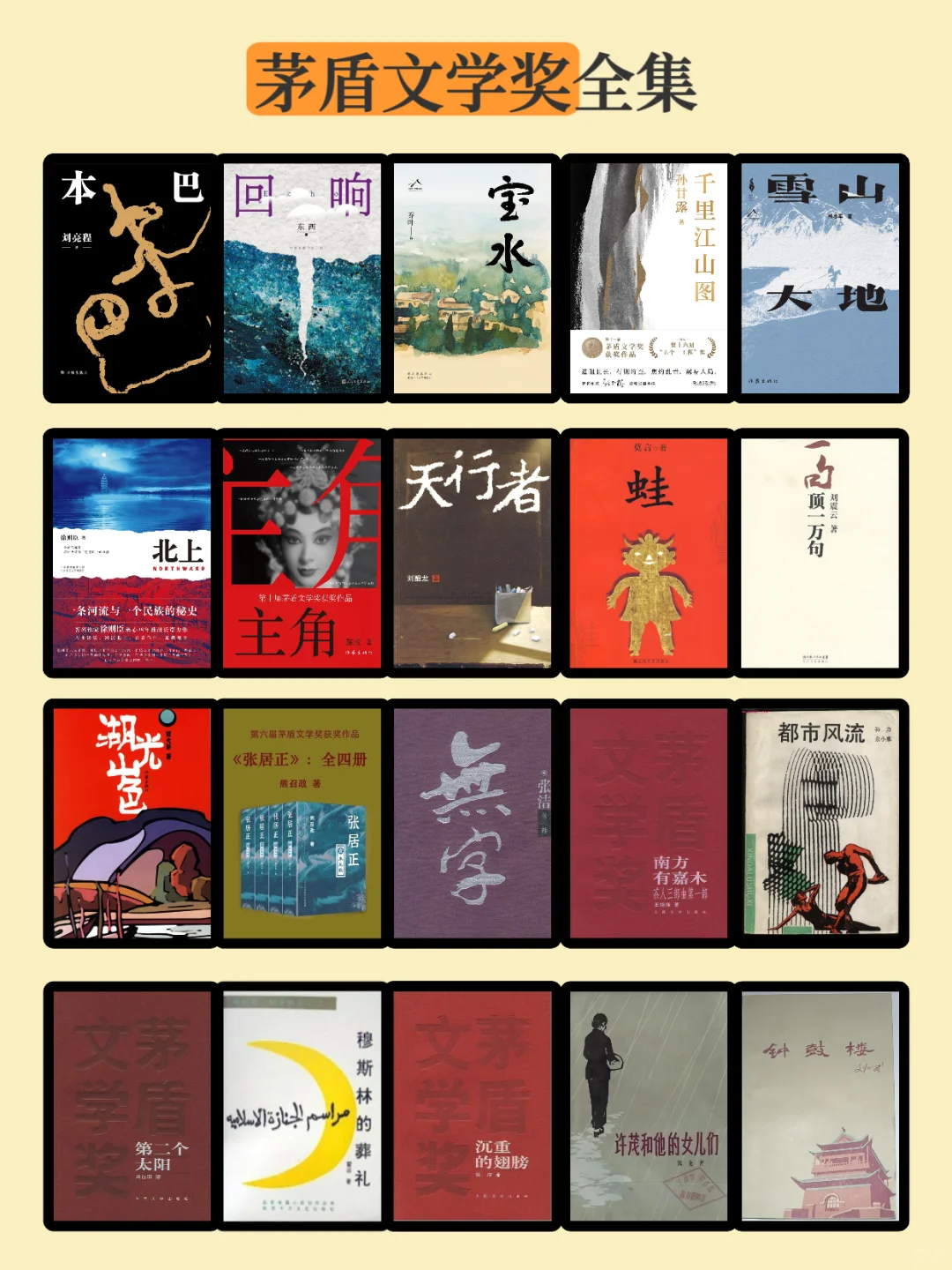 茅盾文学奖人生必读清单｜文学界奥斯卡