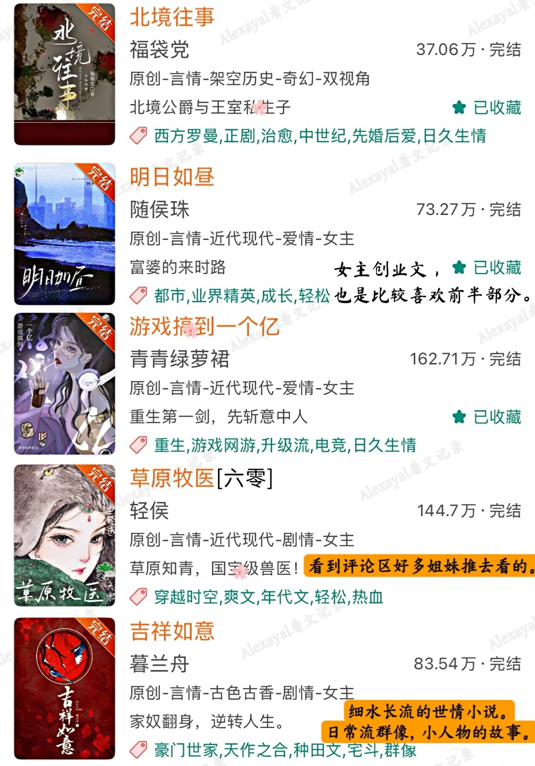 最近吃的细糠｜近一年完结的好看top小说推荐