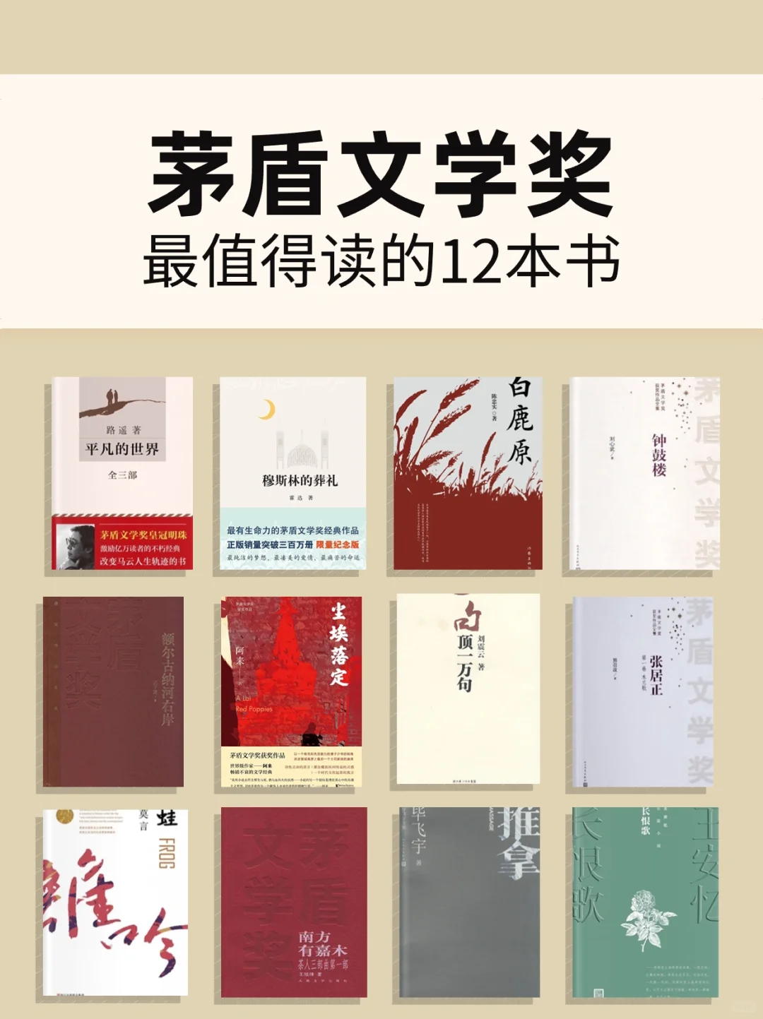 茅盾文学奖🏆zui 值得读的 12 本书📖
