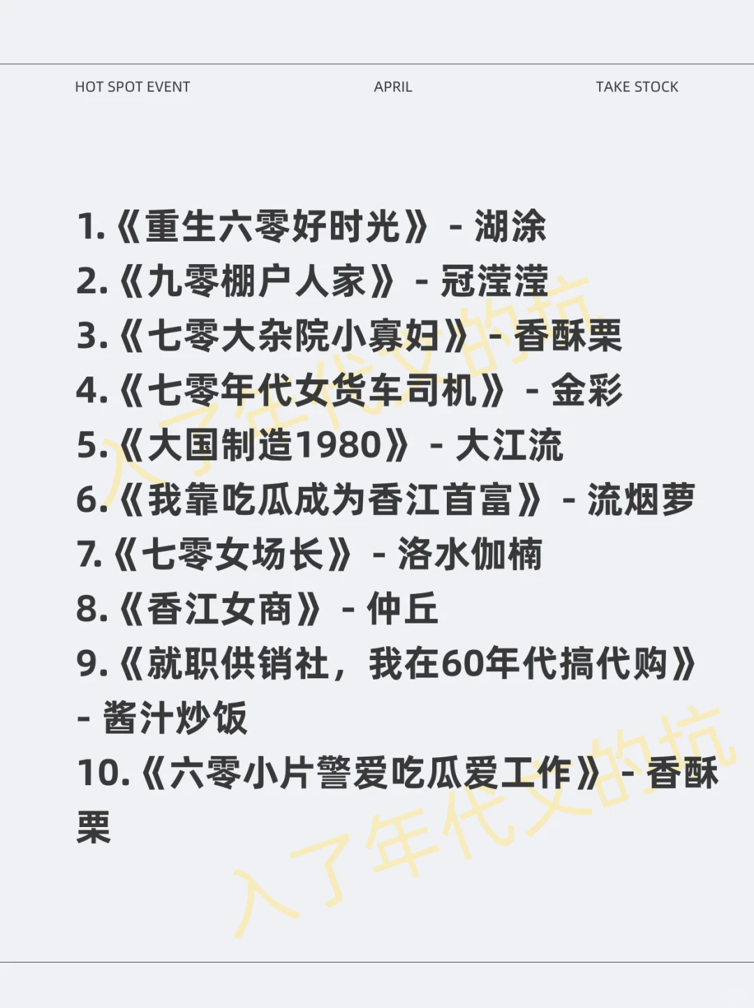 10本女主不下乡+城市生活+事业脑年代文上