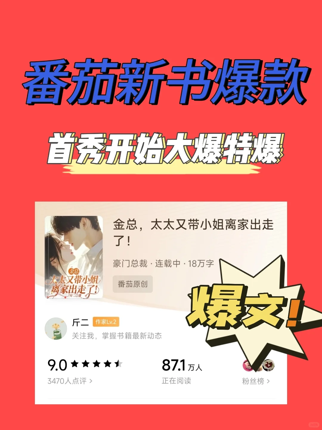 番茄新书爆文，大爆