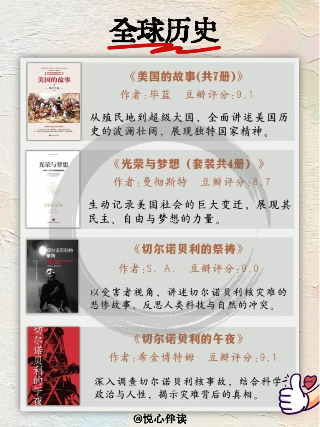 整理历史书单｜40本国内外高分历史书‼️
