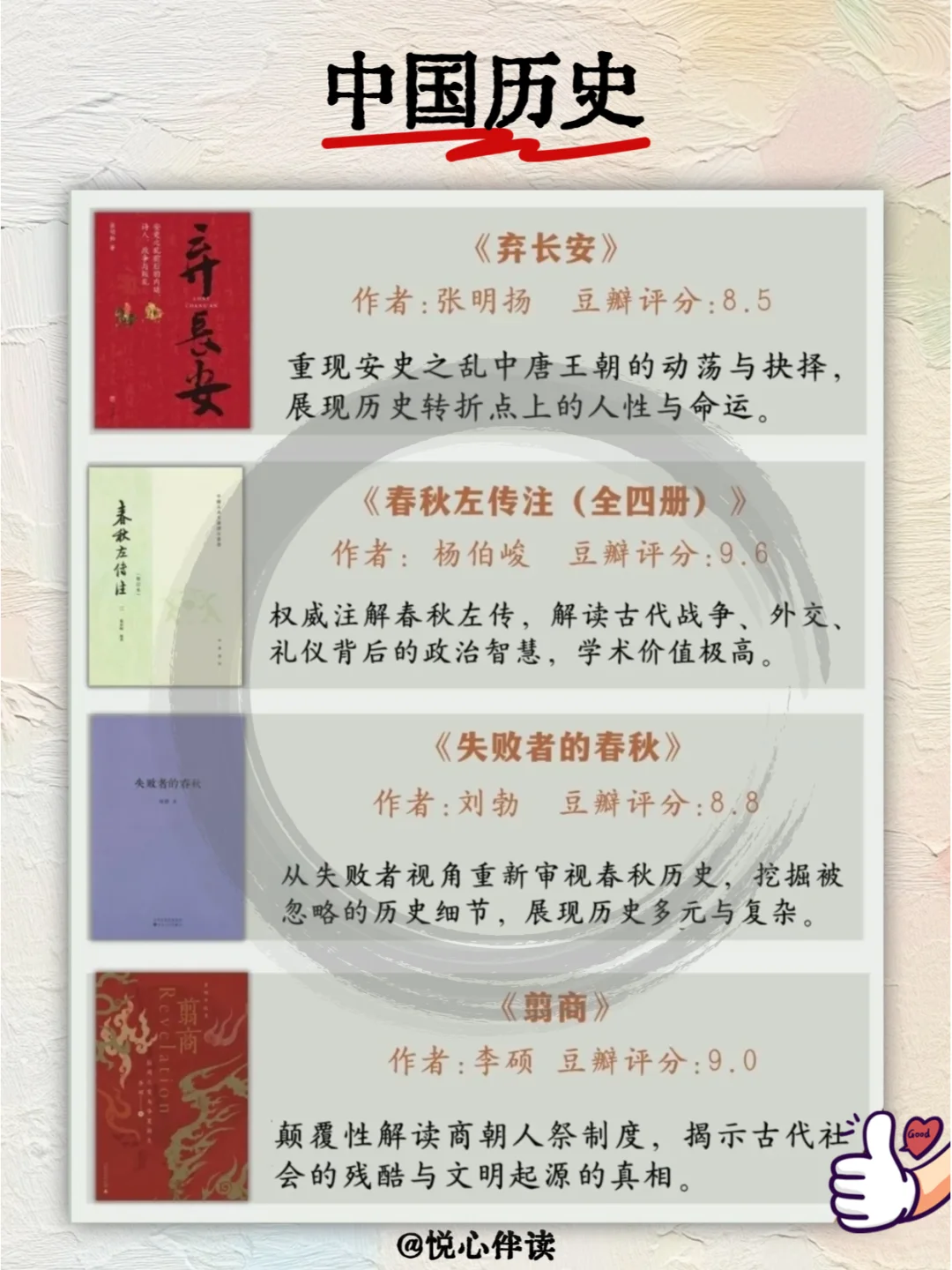 整理历史书单｜40本国内外高分历史书‼️