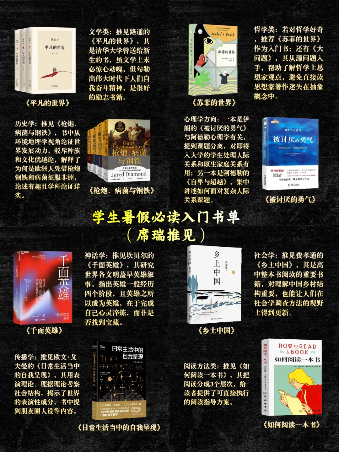学生假期必读入门书单，助你爆发式成长‼️