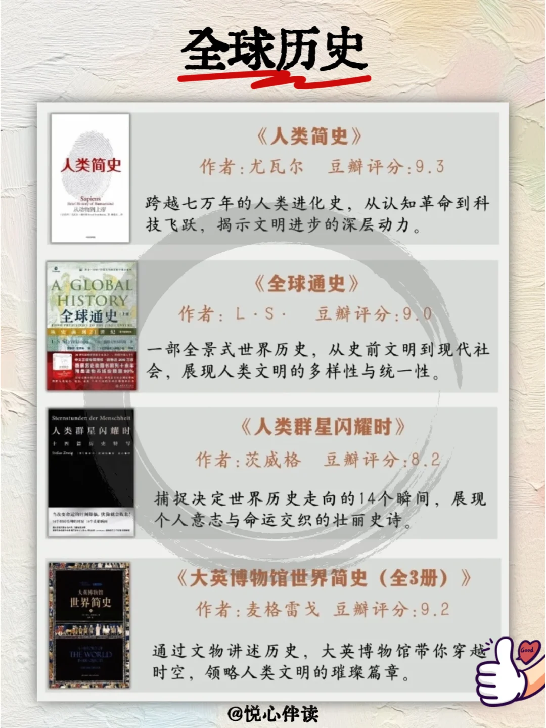 整理历史书单｜40本国内外高分历史书‼️