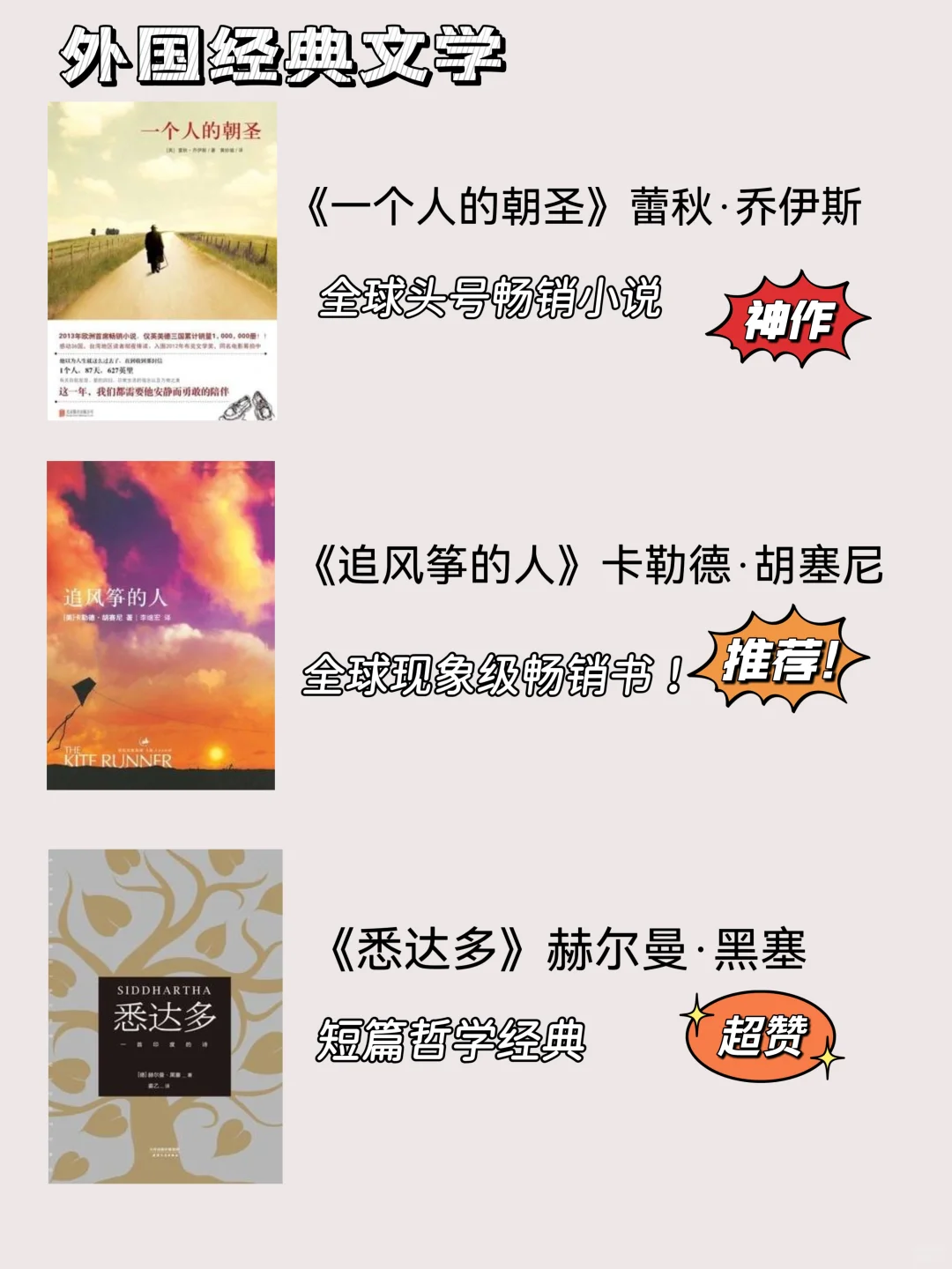 超高口碑全球经典文学小说