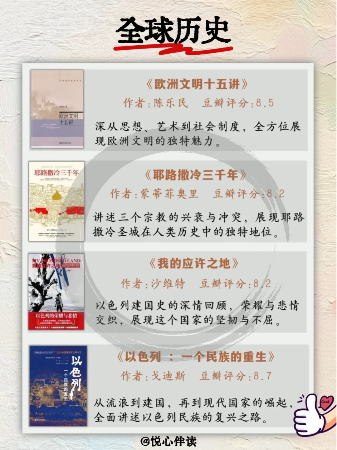 整理历史书单｜40本国内外高分历史书‼️