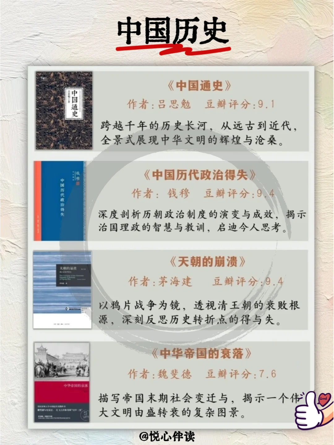 整理历史书单｜40本国内外高分历史书‼️