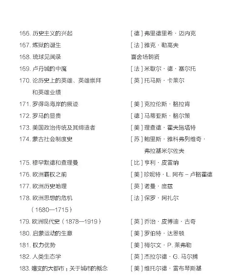 一般人不告诉!汉译名著1000种书目｜史地类
