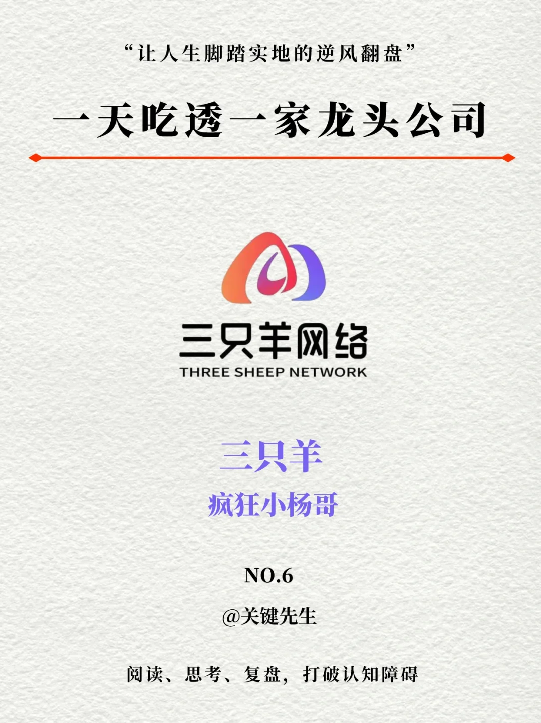 一天吃透一家龍頭公司 NO.6 三只羊集團