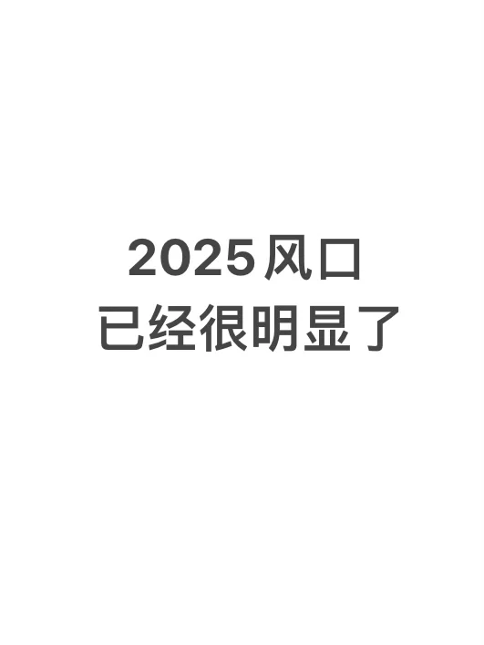 2025風(fēng)口已經(jīng)很明顯了……