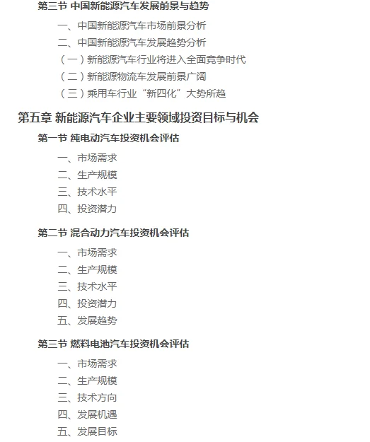 中國新能源汽車行業(yè)企業(yè)項目投資分析報告