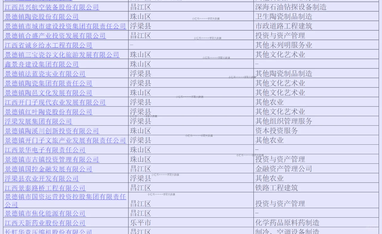 江西景德鎮(zhèn)頂級實力企業(yè)名單求職跳槽找工作