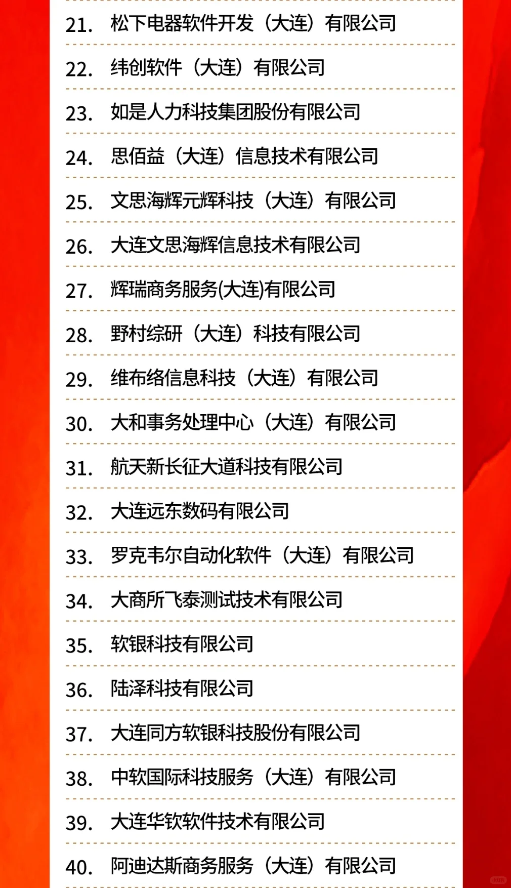 大連軟件企業(yè)100強 2024年