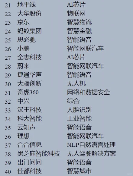 2024中國人工智能企業(yè)綜合top100實(shí)力排行榜