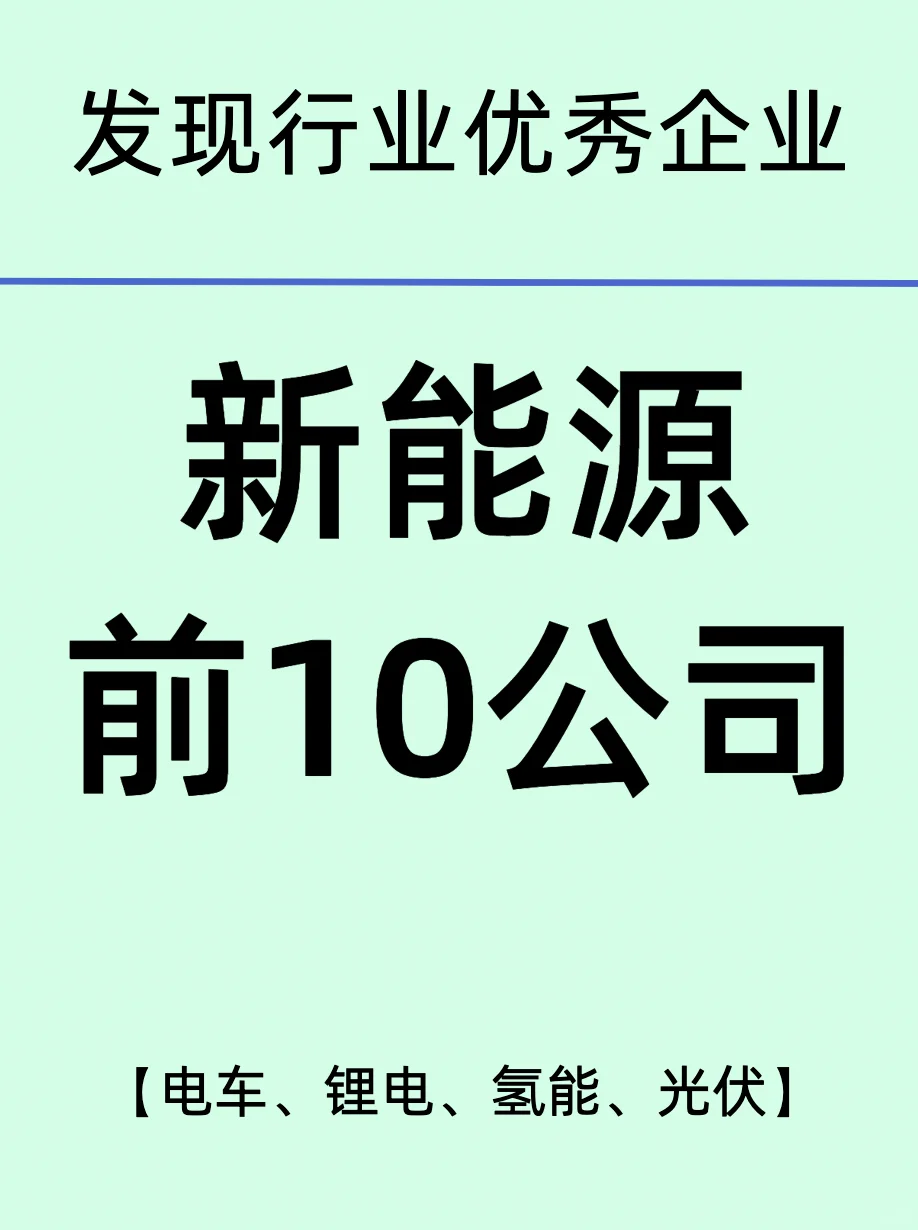 產業(yè)變革引領者/新能源公司TOP10龍頭企業(yè)