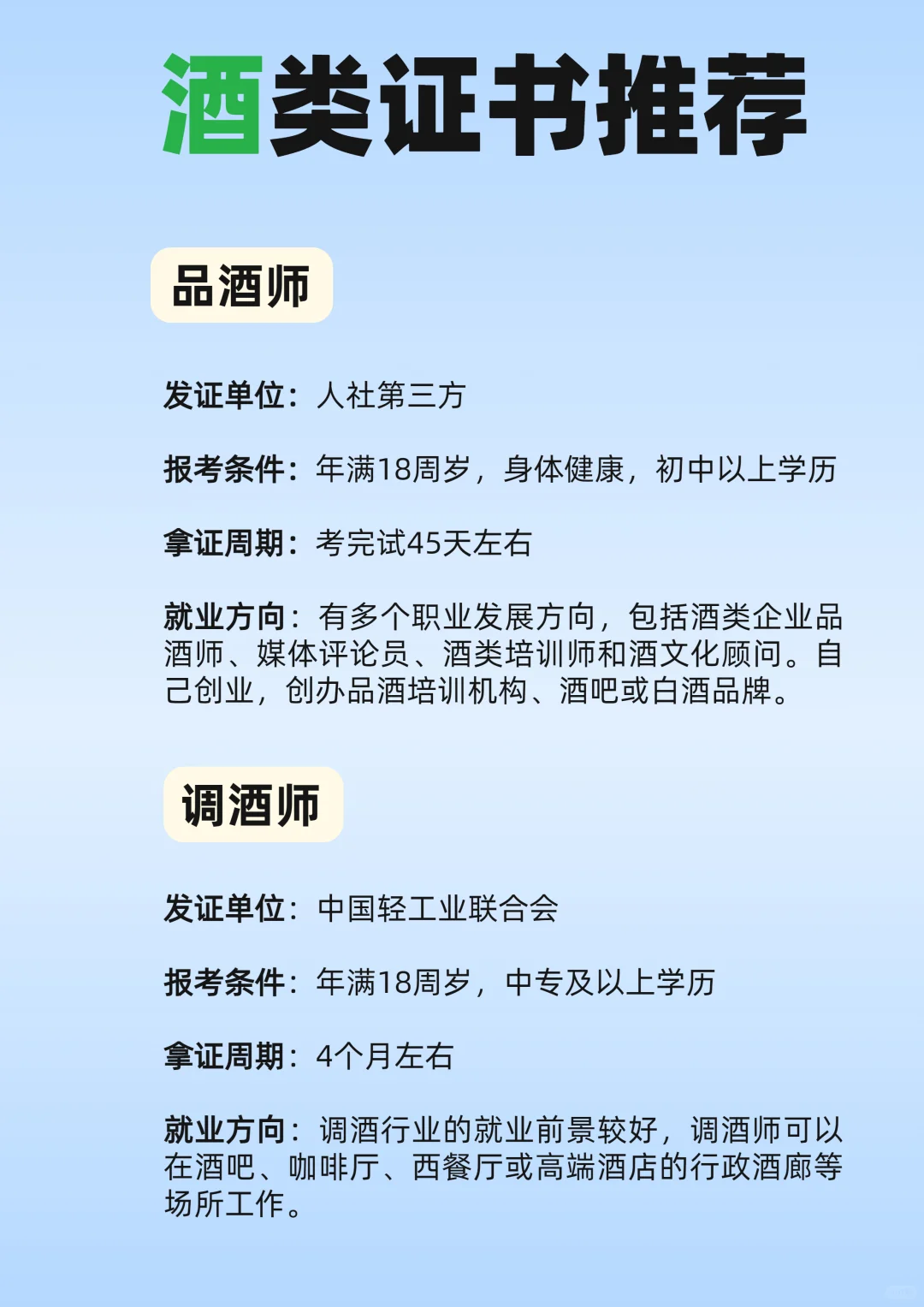 酒類從業(yè)者可以考慮的四個(gè)證書??