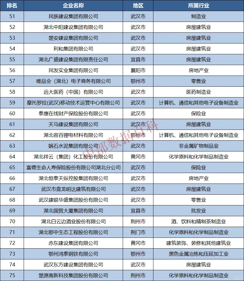 2022年湖北省民營企業(yè)100強(qiáng)榜單公布嫉簿！