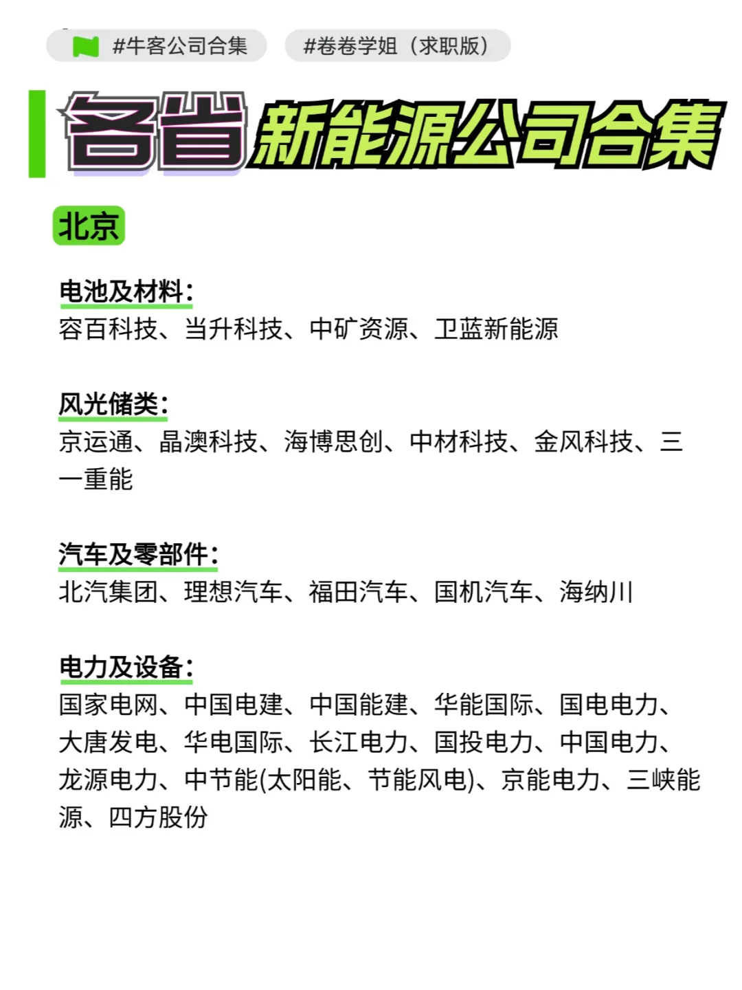 各省新能源行业公司大合集