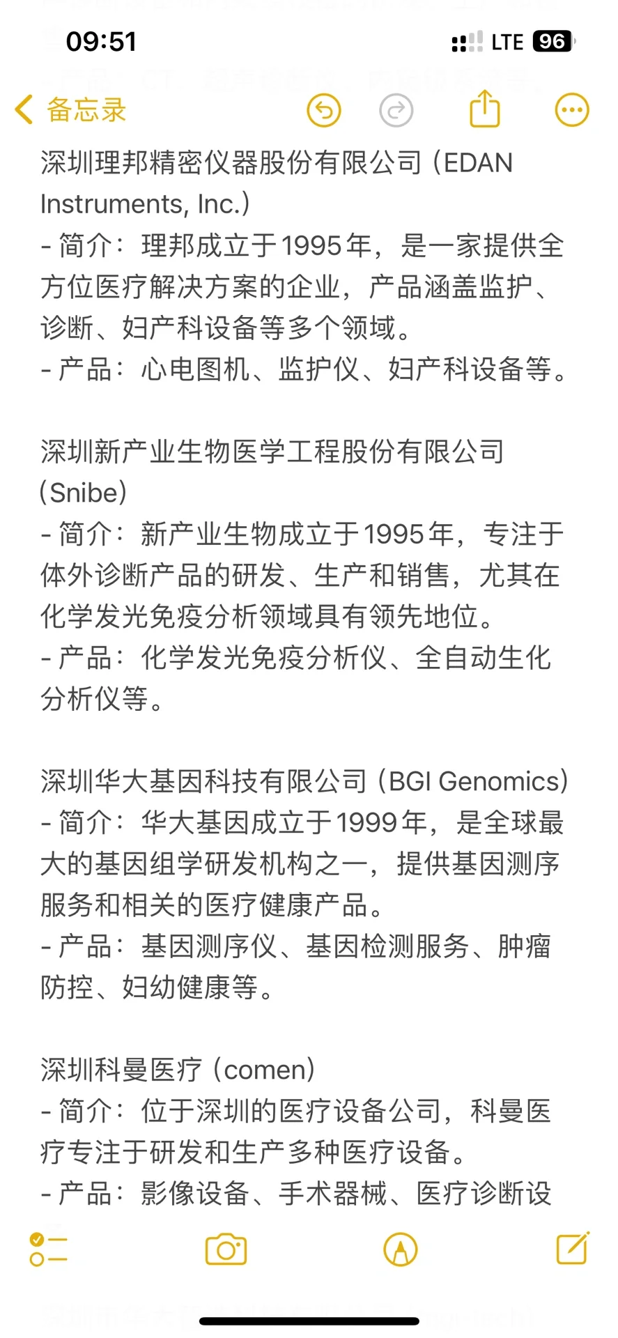 深圳医疗器械企业简介及主营产品清单