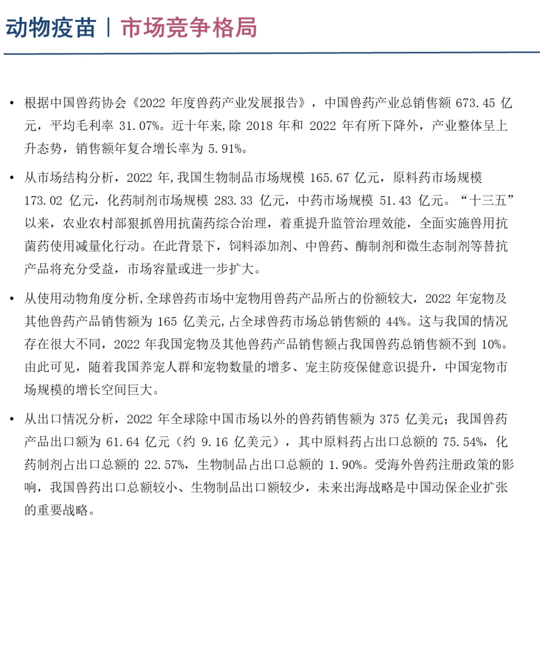 中国动物疫苗行业企业竞争格局分析一 2024