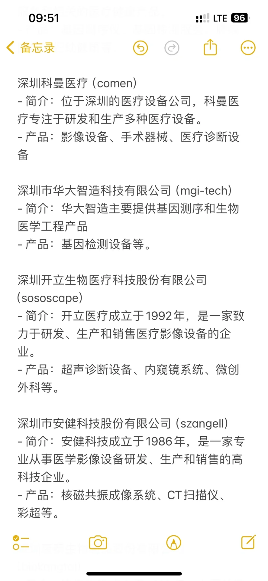 深圳医疗器械企业简介及主营产品清单
