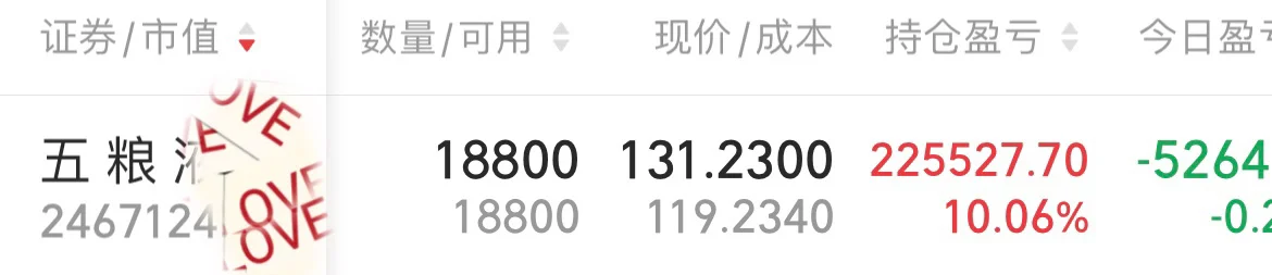 复旦95后森哥500万重仓五粮液