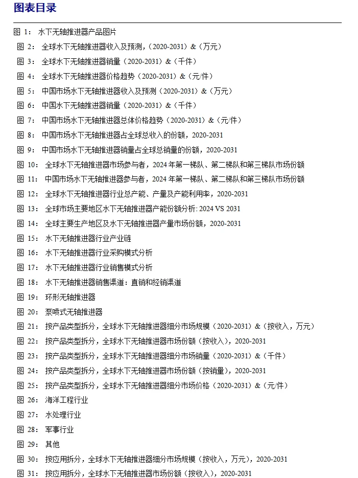 全球水下無軸推進(jìn)器行業(yè)調(diào)研報(bào)告2025