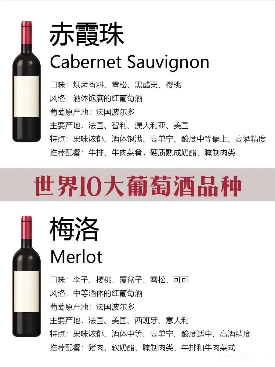 世界10大红葡萄酒（小白必看）