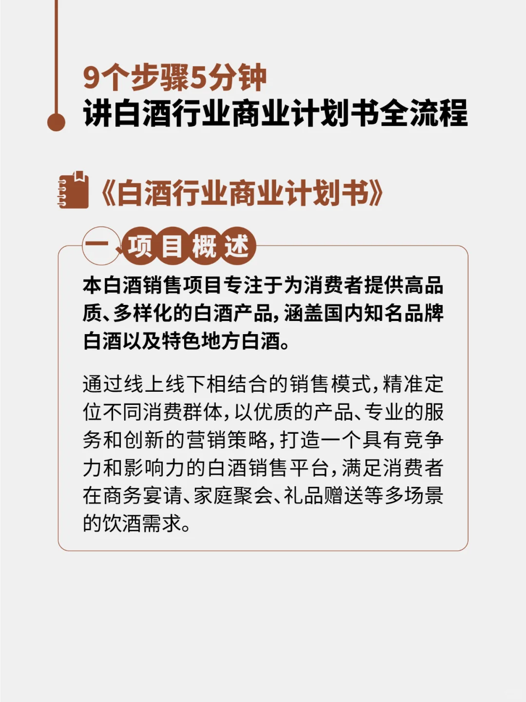 9个步骤5分钟讲清白酒行业计划书全流程