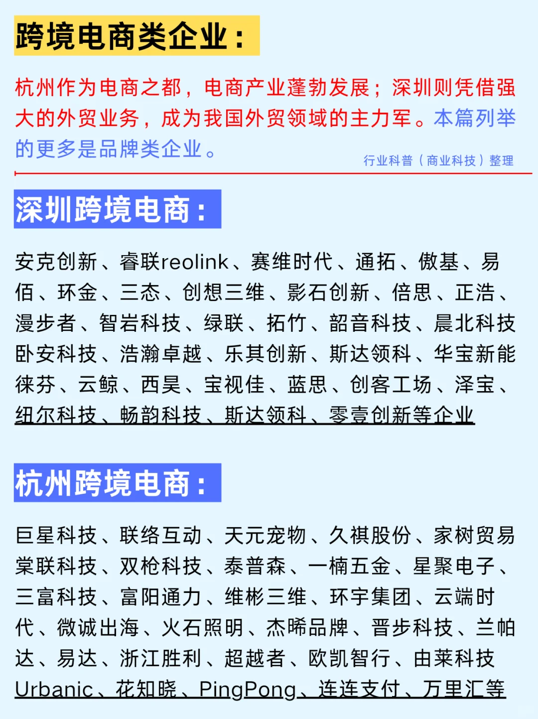 一篇吃透：深圳杭州五大科技热门企业