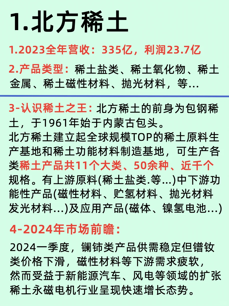 一篇了解稀土行业和五大龙头上市公司