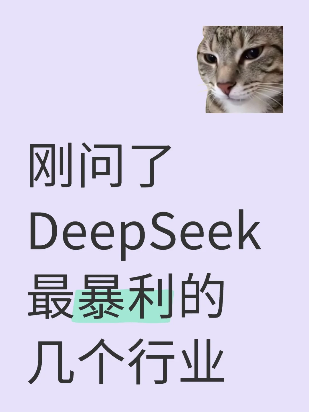 DeepSeek觉得最暴利的几个行业