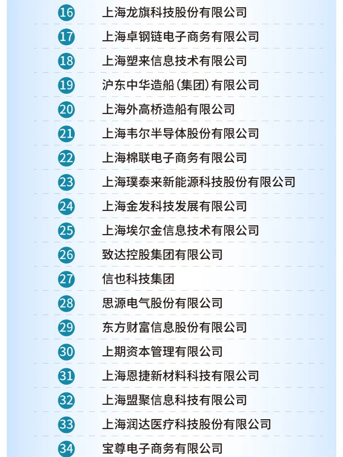 2024上海新兴产业企业百强榜单