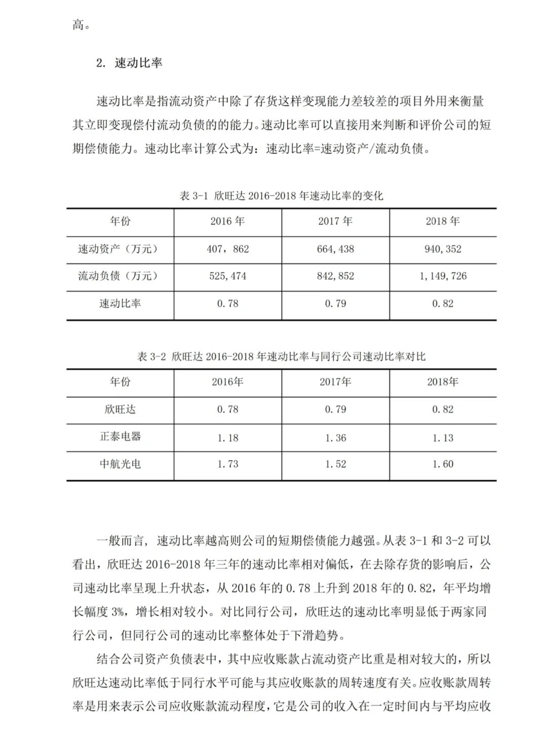 导给的偿债能力分析范文--以欣旺达公司为例