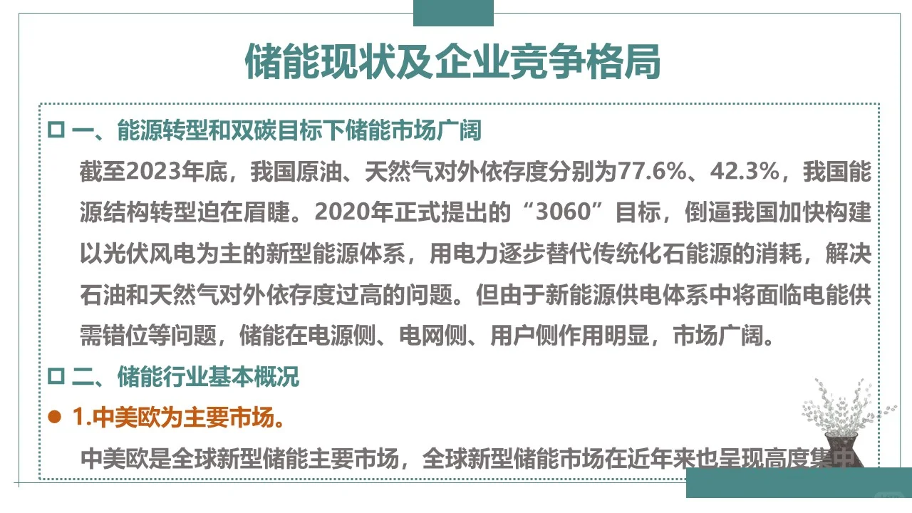 储能发展现状及企业竞争格局