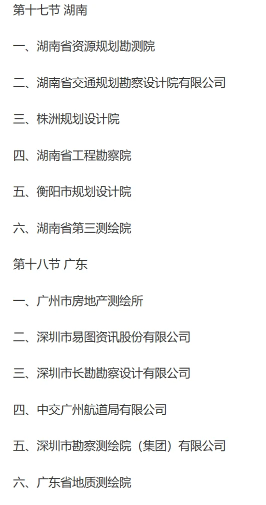 中国测绘行业重点企业名单