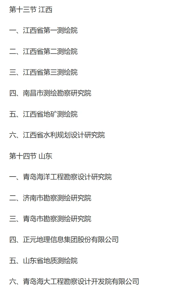 中国测绘行业重点企业名单